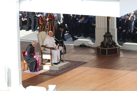 Pope Leo XIV leads the Jubilee of the Educational World in St. Peter's Square. Pope Leo XIV presides over the meeting with teachers, professors, and educators for the Jubilee of the Educational World in St. Peter's Square.
