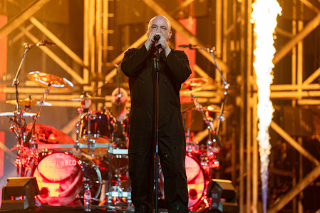 David Draiman seen Live on Stage performing with his band Disturbed. Multi- Platinum rock band Disturbed played London O2 October 26th as part of The Sickness 25th Anniversary Tour.