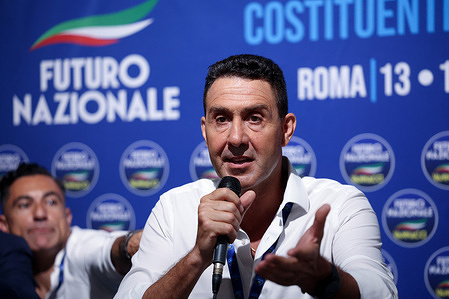 Roberto Vannacci speaks during a press conference. Roberto Vannacci's National Assembly. Political figures, local administrators, and supporters from across Italy gather in the capital for a day of discussion dedicated to the country's main challenges. The debate will focus on security, national sovereignty, economic development, and Italy's role on the international stage. The event represents a moment of political and organizational consolidation, with the aim of defining strategies and priorities for the movement's future.
