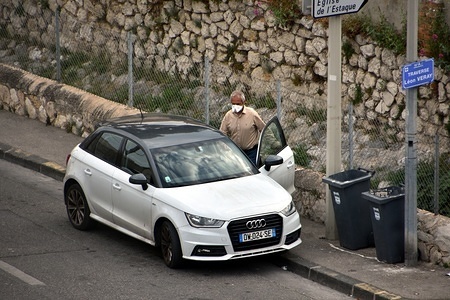 A man wearing a face mask as a precaution against the spread of coronavirus seen entering in a car during the Covid-19 coronavirus crisis.
France has confirmed 132,591 coronavirus cases, 14,393 deaths and 27,186 recovered cases.