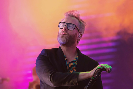 Matt Berninger of The National Rock band performs live on stage during the All Points East Festival at Victoria Park in London.