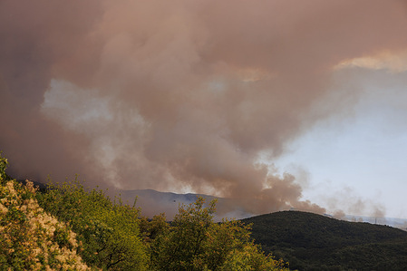 A large wildfire rages near Trieste. Wildfires have been breaking out in the region since Sunday when a large wildfire started just across the border in the Slovenian Karst region.