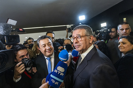 President-elect Antonio Jose Seguro addresses the media after winning the second round of the presidential elections in Portugal. Antonio Jose Seguro won the election with 66.82% of the vote. His opponent, Andre Ventura, came in second with 33.18% of the vote.