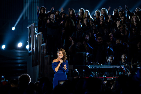 Arianna Bergamaschi performs on the stage during the “Grace For The World” event at St. Peter's Square.