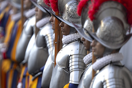Swearing-in ceremony of 27 new Swiss Guard recruits, in the San Damaso Courtyard at the Vatican