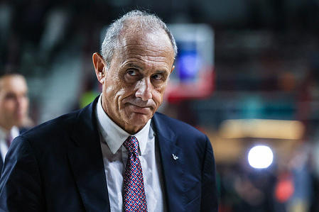Ettore Messina Head Coach of EA7 Emporio Armani Milano looks on during LBA Lega Basket A 2025/26 Regular Season game between Pallacanestro Varese OpenJobMetis and EA7 Emporio Armani Milano at Itelyum Arena. Final score Pallacanestro Varese OpenJobMetis 61 | 94 EA7 Emporio Armani Milano.