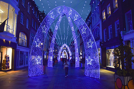 Christmas lights in South Molton Street, Mayfair.