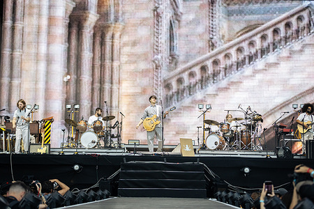 Vampire Weekend, an indie rock band from New York, performs live on stage at the Rock en Seine music festival. Vampire Weekend, the indie rock band from New York, performed in the second day of the Rock en Seine 2025 music festival at the Domaine National Parc de Saint-Cloud, in Paris.