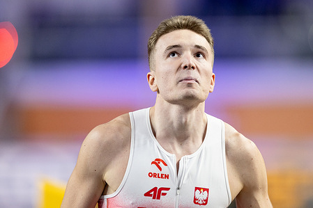Jakub Szymanski of Poland seen during the WORLD ATHLETISC 2026: 60 Meters Hurdles Men at Arena Torun.