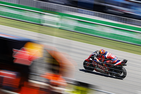 Number 10 Honda HRC Castrol rider Luca Marini during the morning warm up at the 2026 PT Grand Prix of Thailand