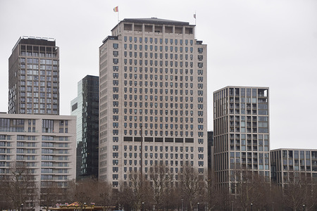 General view of Shell headquarters as CEO Wael Sawan's pay increases by 60 percent to almost 14 million pounds despite a fall in profits.