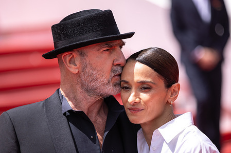 Éric Cantona and Rachida Brakni attend the red carpet of "Soudain" at the 79th Cannes Film Festival.