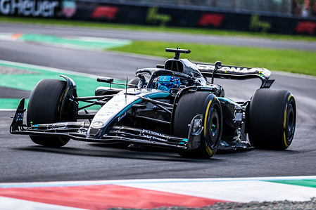 George Russell of Great Britain and Mercedes-AMG PETRONAS F1 Team during Free Practice 1 Formula One Italian Grand Prix.