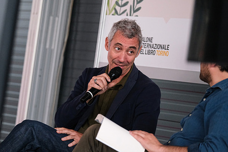 Meeting with Paolo Kessisoglu for the presentation of his book "Ieri è il momento giusto" during the SalTo 26 - Salone Internazionale del Libro at Lingotto Fiere.