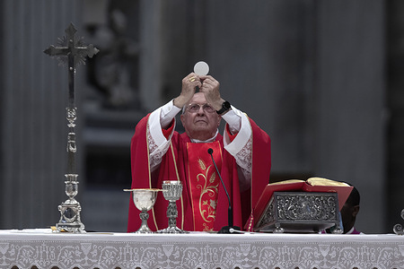 Cardinal Leonardo Sandri leads a mass on the fifth day of the "Novendiali," nine days of mourning for late Pope Francis, in St. Peter's basilica at the Vatican As the Vatican observes the Novendiali, a traditional nine-day mourning period for the late Pope Francis, clergy and faithful gather each day in St. Peter's Basilica to offer prayers and celebrate his legacy.