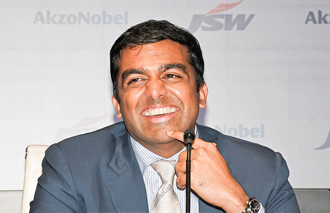 Parth Jindal, Managing Director JSW Paints seen during a joint press conference hosted by JSW Paints and AkzoNobel. JSW Paints announced its partnership with AkzoNobel, a Dutch multinational paint and coating manufacturing company headquartered in Amsterdam.
