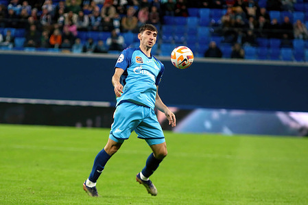 Zelimkhan Bakaev (No.7) of Zenit seen in action during the Russian Premier League football match between Zenit Saint Petersburg and Pari Nizhny Novgorod at Gazprom Arena. 
Final score; Zenit 3:0 Pari Nizhny Novgorod.