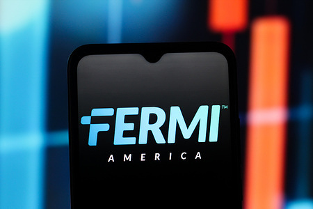 In this photo illustration, the Fermi America logo is seen displayed on a smartphone screen.