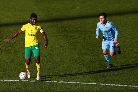 Alexander Tettey of Norwich City and Callum O'Hare of Coventry City in action during the FA Cup Third Round match between Norwich City and Coventry City at Carrow Road.
Final Score; Norwich City 2:0 Coventry City.