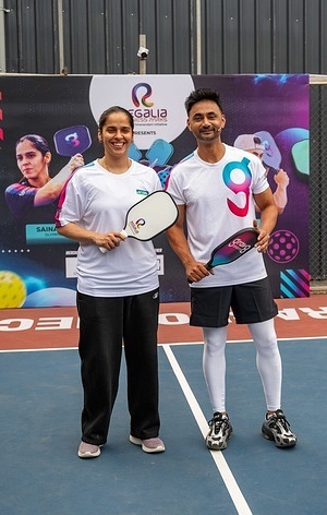 Saina Nehwal, one of India’s most successful badminton players and RJ Anmol, Founder of Grav8Sports posing for photo during the launch of the Regalia CXO PickleBall League. Grav8Sports (Grav8Sports is a sports engagement platform) has launched the Regalia CXO PickleBall League, India’s first-ever pickleball league exclusively designed for CXOs and senior corporate leaders