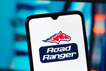 In this photo illustration, the Road Ranger logo is seen displayed on a smartphone screen.