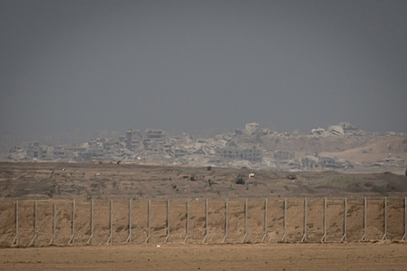 A close up of destruction in Gaza, seen from a viewing point near Sderot. Mass starvation is spreading in Gaza, where Israel enforces a total blockade. Around 60,000 Palestinians have been killed since October 2023, according to Gazan health authorities.
