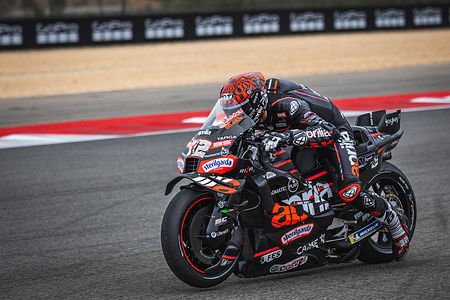 Lorenzo Salvatore of Italy and Aprilia Racing in action during the second MotoGP free practice for the Qatar Airways Grand Prix of Portugal, at the Algarve International Circuit.
