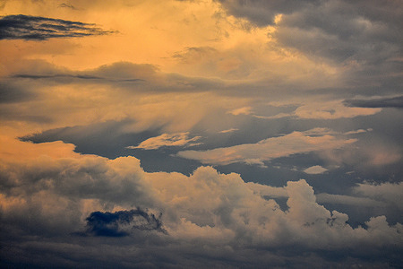 Storm clouds over Marseille, France.