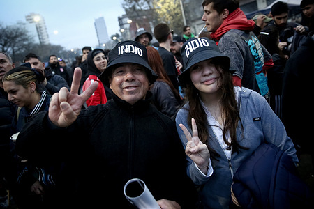 Fans wait to pay their respects to singer Carlos "Indio" Solari during his funeral ceremony. The Argentine rock musician Carlos Alberto Solari known as Indio Solari, who was a member of the band Patricio Rey y sus Redonditos de Ricota, died on June 5 at his home in Parque Leloir.
