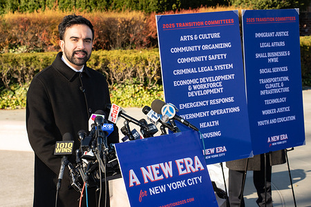New York City Mayor-Elect Zohran Mamdani announces appointees of his 2025 Transition Committees at the Central Park Conservatory Garden . Over 400 people would be appointed to seventeen committees to address New York City’s urgent challenges such as rent affordability, transportation access, emergency preparedness and business development.
