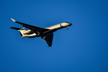 Vistajet plane arrives at Marseille Provence Airport, France.