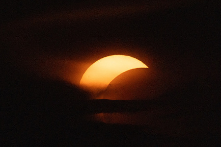 Partial solar eclipse is seen from Piran.