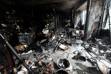 The remains of an office structure destroyed by the fire inside the Baltra company.
The fire was caused by an electrical short circuit and took firefighters, one hour to bring under control, the Nepal police reports no one was injured in the fire.