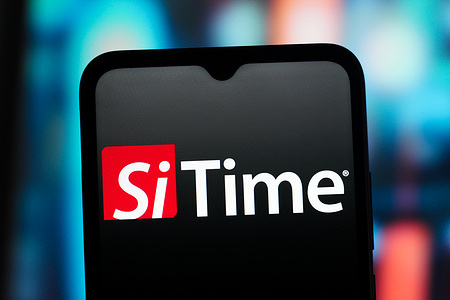 In this photo illustration, the SiTime Corporation logo is seen displayed on a smartphone screen.