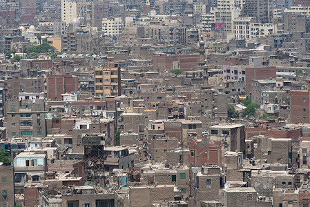 Cityscape view of Cairo, the crowded capital of Egypt a sprawling metropolis beside the River Nile in North Africa.