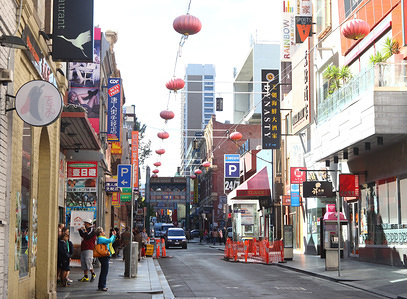 Chinatown in the city center of Melbourne, Victoria, Australia.
