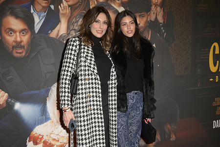Luana Ravegnini (l) and Adele Maria (r) attend the red carpet of movie Agata Christian Delitto sulle nevi at Cinema Adriano.