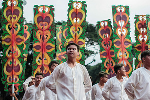 Marikina Sports Center,Marikina,NCR,Philippines, Marikina, NCR, Philippines - 11/12/2017: Special Program for the Arts Students exhibit their profound talent in visual arts by making well detailed props for their dance presentation.The Biggest Annual Philippine Rehiyon-Rehiyon Festival was once again celebrated this month with the theme “Unity In Diversity” which the main goal is to unite all individuals coming from different region in the nation. The festival showcases the diverse culture and attitudes of Filipinos around the country to bond as one in a big dance celebration. It serves as a tribute to local groups/community who came from other regions of the country and choose to stay and settle in the city.