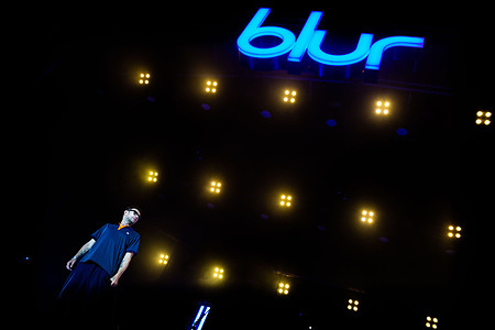 Damon Albarn of the English rock band, Blur, performs on stage at the Primavera Sound.
