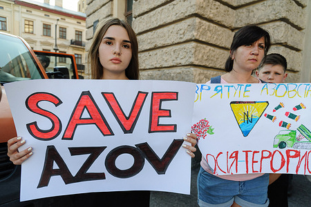 Relatives and friends of the defenders of "Azovstal" hold placards expressing their opinions at a rally with a call to save the defenders of "Azovstal" captured by Russian troops. Protesters appealed for the protection of their rights and did everything possible for a quick exchange of prisoners of war to save lives. Russian officials said 53 Ukrainian prisoners of war were killed on July 29 in an attack on the Olenivka complex that Ukraine and Russia blame each other for. Russia invaded Ukraine on February 24, 2022, triggering the largest military attack in Europe since World War II.