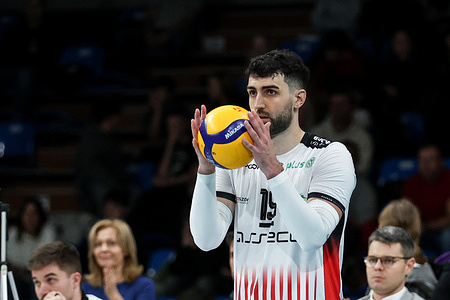 Marcin Janusz of Asseco Resovia seen in action during the PlusLiga. Volleyball match between Asseco Resovia and Skra Belchatow at Municipal hall. Final score; Asseco Resovia 3:0 (25:16, 25:22, 25:14) Skra Belchatow.