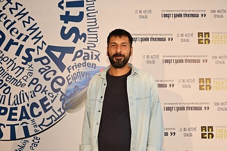 Kurdish theatre director and actor Recep Icen is seen at Sezai Karakoc Culture Center. Kurdish theatre director and actor Recep Icen (İçen) at the 11th Amed International Theatre Festival, organized by the Diyarbakir Metropolitan Municipality and Amed City Theatre.