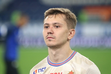 Ivan Oblyakov (10) of CSKA seen in action during the Russian Premier League football match between Zenit Saint Petersburg and CSKA Moscow at Gazprom Arena. Final score; Zenit 0:0 CSKA.
