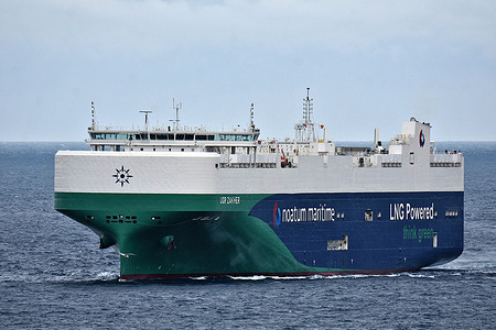The vehicle carrier UGR ZAKHER arrives at the French Mediterranean port of Marseille.