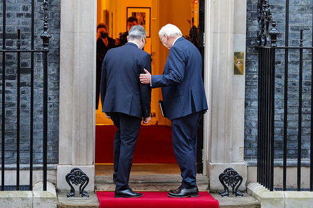 Prime Minister Keir Starmer and President of the Federal Republic of Germany, Frank-Walter Steinmeier, enter No. 10 Downing Street in London on the first day of Germany's first State Visit in 27 years, ahead of a meeting with UK and German business leaders.