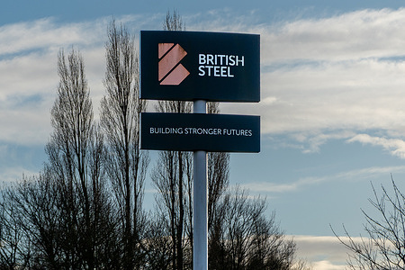 British Steel sign up at entrance to steelworks. British Steel’s Scunthorpe plant, the last remaining steelworks in the UK producing steel via blast furnaces, covers more than 2,000 acres in Frodingham. The British government is in negotiations with the current owner, Jingye Group, over bringing the site into full public ownership through nationalization.