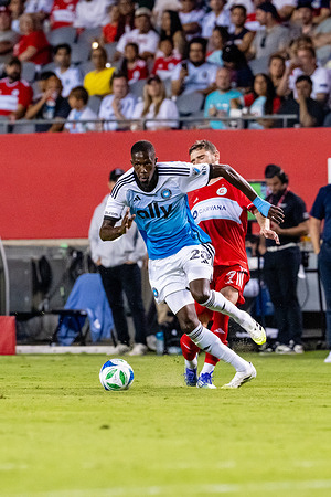 FC Charlotte Midfielder Djibril Diani (28) and Chicago Fire Forward Hugo Cuypers (9) seen in action during the match between Chicago Fire FC and FC Charlotte at Solider Field. Final Score: Chicago Fire 3-2 FC Charlotte.