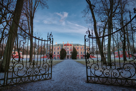 Kadriorg Palace in wintertime. The Kadriorg palace is located in the city of Tallinn and it was built for Catherine I of the great Russian empire by Peter the Great. The Kadriorg Art Museum is using the palace for it art exhibitions.