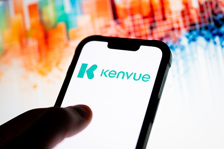 In this photo illustration, a Kenvue logo seen displayed on a smartphone.