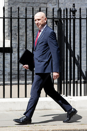 Secretary of State for Defence, John Healey seen at Downing Street.